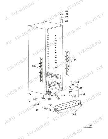 Взрыв-схема холодильника Electrolux ERF3869SOX - Схема узла C10 Cabinet